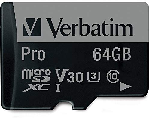 Verbatim 47042 UHS-I U3 Pro Flash Card MicroSD XC I, 64GB, Class 10, Nero