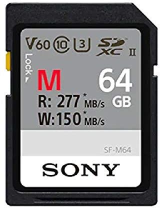 Sony Memoria SD-XC 64 GB Serie M, Lettura 277 MB/s, Scrittura 150 MB/s, SF64M