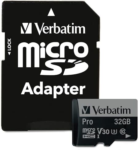 Verbatim Pro Flash Card MicroSD, 32GB, Nero