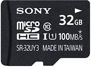 Sony SR32UXA Scheda Micro SD HC, UHS-I, Classe 10, U3, 32 GB, con Adattatore, Nero