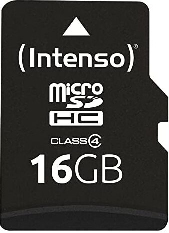 Intenso Scheda di Memoria cicroSDHC Memory Card da 16 GB, Class 4 (con Adattatore SD), Nero