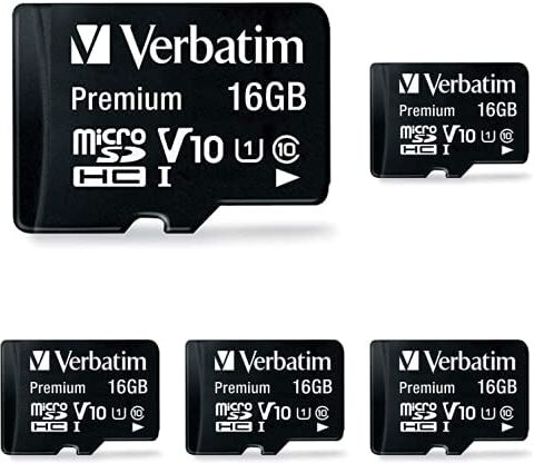 Verbatim 941993 Scheda di Memoria MicroSDHC, 16 GB, Pacco da 5