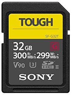 Sony Memoria SD-HC 32 GB Serie G Tough Lettura 300 MB/s, Scrittura 299 MB/s, Resistente a Condizioni Estreme