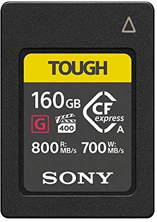 Sony CEA-G160T, Cablato, memoria Cfexpress Cablato, Tipo A 160 GB Serie G Tough Lettura 800 MB/s, Scrittura 700 MB/s, Resistente a condizioni estreme