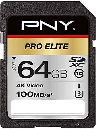 PNY Pro Elite SDXC card 64GB Class 10 UHS-I U3 100MB/s