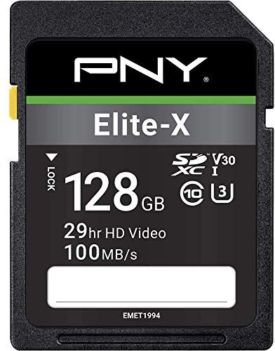 PNY Elite-X SDXC card 128GB Class 10 UHS-I U3 100MB/s