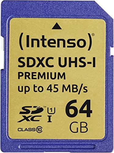 Intenso Scheda di memoria Premium SDXC UHS-I 64GB classe 10 blu, 1 pezzo