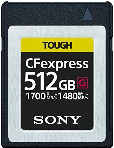 Sony CEB-G512 Memoria Cfexpress 512 GB Serie G Tough, Lettura 1.700 MB/s, Scrittura 1.480 MB/s, Resistente a Condizioni Estreme