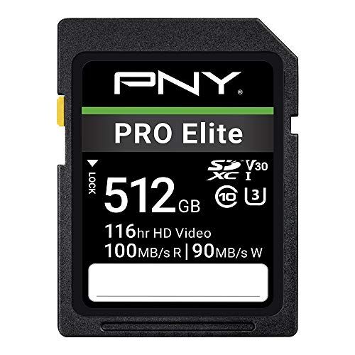 PNY Scheda di memoria flash PRO Elite classe 10 U3 V30 SDXC da 512 GB