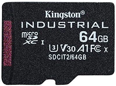 Kingston Industrial microSD -64GB microSDHC Industrial C10 A1 pSLC Scheda singola senza adattatorer SDCIT2/64GBSP