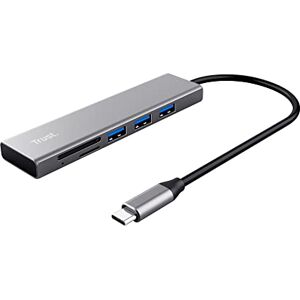Trust Halyx Hub USB-C Veloce e Lettore di Schede, 5 Gbps con USB 3.2 Gen 1, Lettore di schede SD e micro-SD 104 MB/s, (micro) SD, SDHC e SDXC fino a 2 TB, PC/Laptop/Macbook/Chromebook Trust Halyx Hub USB-C Veloce e Lettore di Schede, 5 Gbps con USB 3.2 Gen 1, Lettore di schede SD e micro-SD 104 MB/s, (micro) SD, SDHC e SDXC fino a 2 TB, PC/Laptop/Macbook/Chromebook
