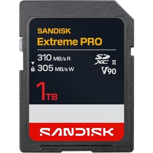 SanDisk Extreme PRO SD UHS-II V90 Scheda 1 TB (velocità di lettura fino a 310 MB/s, velocità di scrittura fino a 305 MB/s, compatibile con fotocamere reflex e mirrorless) SanDisk Extreme PRO SD UHS-II V90 Scheda 1 TB (velocità di lettura fino a 310 MB/s, velocità di scrittura fino a 305 MB/s, compatibile con fotocamere reflex e mirrorless)