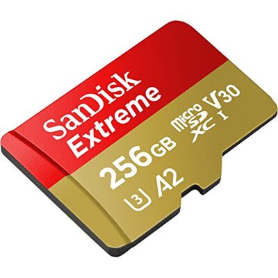 SanDisk Extreme 256GB scheda microSDXC + RescuePro Deluxe, Micro SD fino a 190 MB/s, + adattatore SD, con prestazioni app A2, UHS-I, Class 10, U3, V30 SanDisk Extreme 256GB scheda microSDXC + RescuePro Deluxe, Micro SD fino a 190 MB/s, + adattatore SD, con prestazioni app A2, UHS-I, Class 10, U3, V30