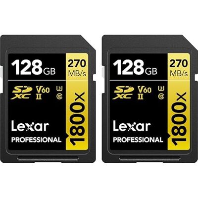 Lexar SD Pro Gold Series UHS-II 1800x 128GB V60 2PACK (LSD1800128G-B2NNG) Lexar SD Pro Gold Series UHS-II 1800x 128GB V60 2PACK (LSD1800128G-B2NNG)
