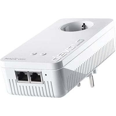 Devolo Magic 1 – multiroom kit Powerline Wi-Fi (Wi-Fi ac fino a 1200 Mbps, 2 connessioni LAN Ethernet, spina integrato, Mesh Wi-Fi) Bianco Devolo Magic 1 – multiroom kit Powerline Wi-Fi (Wi-Fi ac fino a 1200 Mbps, 2 connessioni LAN Ethernet, spina integrato, Mesh Wi-Fi) Bianco