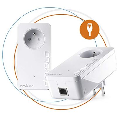 Devolo Magic 2 LAN Starter Kit: 2x adattatori, presa Gigogne (2.400 Mbit/s, 1x porta Gigabit Ethernet), ideale per telelavoro, giochi, streaming, presa francese Devolo Magic 2 LAN Starter Kit: 2x adattatori, presa Gigogne (2.400 Mbit/s, 1x porta Gigabit Ethernet), ideale per telelavoro, giochi, streaming, presa francese