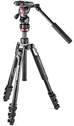 Manfrotto Befree Live, Treppiede Video da Viaggio con Testa Video per Fotocamera e Chiusure a Leva, Treppiede in Alluminio per Fotocamera Reflex, Mirrorles, Videocamera, Accessori Fotografici e Video