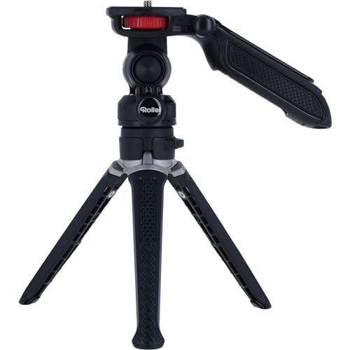 Rollei Creator Grip Ministativo: treppiede flessibile 3 in 1 per scatti di prima classe con testa girevole a 360°, supporto per fotocamera compatta e supporto per smartphone