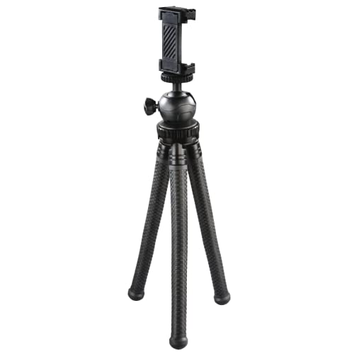 Hama Mini treppiede con gambe a snodo per Smartphone, Gopro e fotocamera, 27 cm, nero