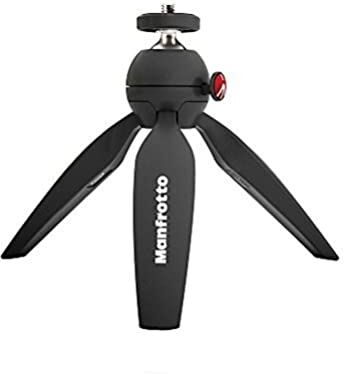 Manfrotto MTPIXIMII-B, PIXI Mini Treppiede per Fotocamera con Impugnatura per Fotocamere CSC, Reflex, Mirrorless, Video, Made in Italy, Tecnopolimero e Alluminio, Treppiede da Tavolo, Nero