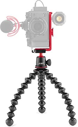 Joby GorillaPod 3K Vert Kit, Treppiede 3K Compatto Flessibile e BallHead 3K con Staffa a L Verticale per Modalità Paesaggio e Ritratto con Fotocamera Mirrorless fino a 3kg