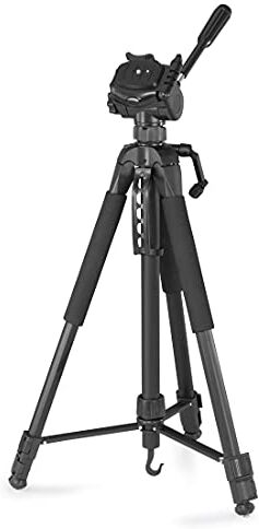 Hama Treppiede Action 170 3D (Tripod con altezza di 62-170 cm, supporto per cellulare e tablet, treppiedi con testa a 3 vie, treppiede per cellulare con borsa per il trasporto, nero