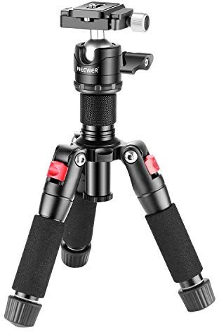 Neewer Mini treppiede per fotocamera con testa a sfera a 360° in lega di alluminio 50cm 1/4" Arca Tipo piastra rapida, treppiede da viaggio portatile da tavolo per DSLR Videocamera, Max: 5kg