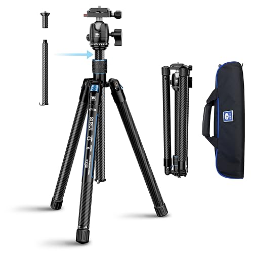 Sirui Treppiede Carbonio per Fotocamera Traveler X-I, 152cm Leggero Treppiede da Viaggio con Testa a Sfera B-00K a 360°, Reflex Cavalletto Fotografico per Videocamera, DSLR, Carico Massimo 10KG