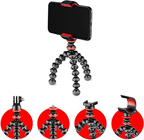 Joby GorillaPod Starter Kit, Mini Treppiede Flessibile con Clamp Universale Smartphone, Attacco GoPro e Torcia, Portata Max 325 g, JB01571-BWW