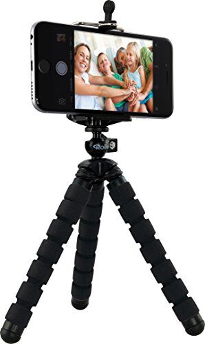 Rollei Selfie Mini Tripod Treppiede Piccolo per Fotocamere Digitali, ActionCam e Smartphone Portata max.: 1,2 kg Nero