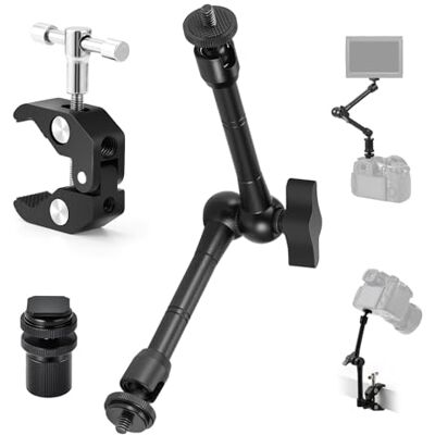 TARION Supporto per fotocamera Magic Arm : supporto per fotocamera con morsetto super clip, flessibile, supporto per braccio articolato per fotocamera, supporto da tavolo con filettatura da 1/4" 3/8 TARION Supporto per fotocamera Magic Arm : supporto per fotocamera con morsetto super clip, flessibile, supporto per braccio articolato per fotocamera, supporto da tavolo con filettatura da 1/4" 3/8