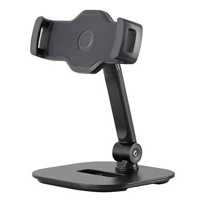 K&M 19800 treppiede da tavolo per smartphone e tablet, nero, in acciaio rotazione di 360°, inclinazione fino a 150° base inclusa K&M 19800 treppiede da tavolo per smartphone e tablet, nero, in acciaio rotazione di 360°, inclinazione fino a 150° base inclusa