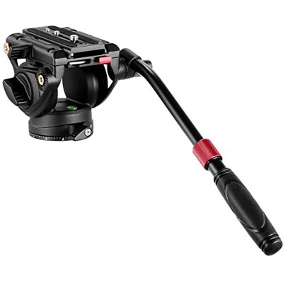 NEEWER Testa fluida per treppiedi con piastra a sgancio rapido, manico telescopico e base scalata (diametro 75 mm), resistente, carico massimo 8 kg, per videocamere e fotocamere DSLR NEEWER Testa fluida per treppiedi con piastra a sgancio rapido, manico telescopico e base scalata (diametro 75 mm), resistente, carico massimo 8 kg, per videocamere e fotocamere DSLR
