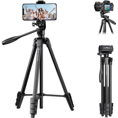 K&F CONCEPT Treppiede Fotocamera e Smartphone 152cm, Treppiede da Viaggio K&F CONCEPT Treppiede Fotocamera e Smartphone 152cm, Treppiede da Viaggio