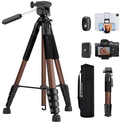 K&F CONCEPT Treppiede Fotocamera e Smartphone 190cm, Cavalletto Fotografico K&F CONCEPT Treppiede Fotocamera e Smartphone 190cm, Cavalletto Fotografico