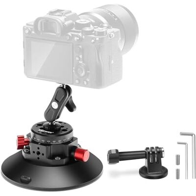 NEEWER 2Pz 6" Supporto a Ventosa per Fotocamera, Magic Arm e Testa a Sfera Supporto Metallico per Auto per Fotocamera/Action Camera/Telefono, a Vuoto con Pompa ad Aria, 1/4" Fori Montaggio, 3/8" ARRI NEEWER 2Pz 6" Supporto a Ventosa per Fotocamera, Magic Arm e Testa a Sfera Supporto Metallico per Auto per Fotocamera/Action Camera/Telefono, a Vuoto con Pompa ad Aria, 1/4" Fori Montaggio, 3/8" ARRI
