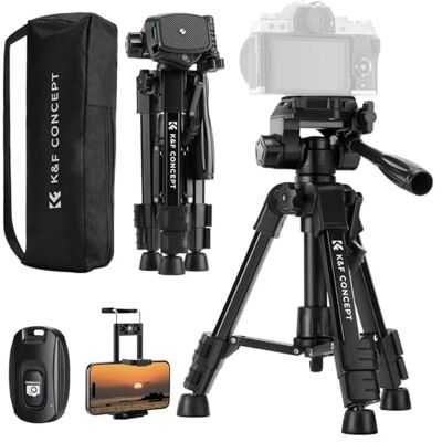 K&F CONCEPT Mini Treppiede per Fotocamera 64CM, Treppiede da Tavolo in Alluminio con Telecomando, Mini Travel Tripod S233A0, Treppiede Piccolo per DSLR, VCR, Cellulari, Proiettori e Telescopi, ecc. K&F CONCEPT Mini Treppiede per Fotocamera 64CM, Treppiede da Tavolo in Alluminio con Telecomando, Mini Travel Tripod S233A0, Treppiede Piccolo per DSLR, VCR, Cellulari, Proiettori e Telescopi, ecc.