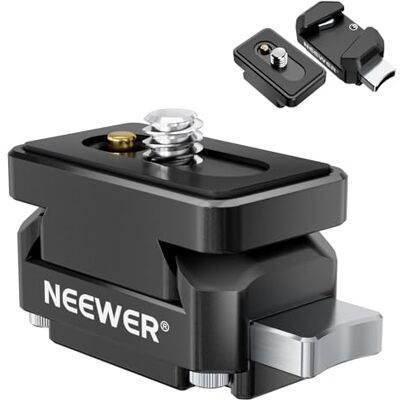 NEEWER Piastra a Sgancio Rapido per Action Camera Compatibile con Insta 360 x4 x5, Kit Accessori di Adattatore QR per Treppiede in Alluminio con Foro Filettato da 1/4" per Riprese Video Film, CA139 NEEWER Piastra a Sgancio Rapido per Action Camera Compatibile con Insta 360 x4 x5, Kit Accessori di Adattatore QR per Treppiede in Alluminio con Foro Filettato da 1/4" per Riprese Video Film, CA139