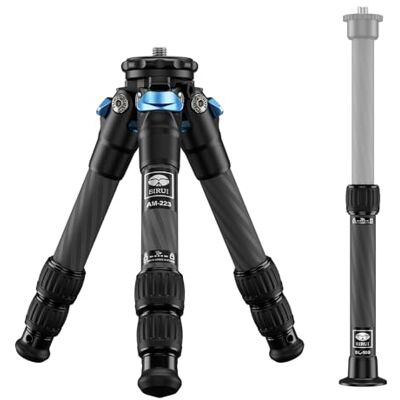 Sirui AM-223+SL-100 Mini treppiede in fibra di carbonio con colonna centrale, treppiede da tavolo leggero da viaggio per fotocamere, massimo 660 mm, ritratto 215 mm, carico utile 12 kg Sirui AM-223+SL-100 Mini treppiede in fibra di carbonio con colonna centrale, treppiede da tavolo leggero da viaggio per fotocamere, massimo 660 mm, ritratto 215 mm, carico utile 12 kg
