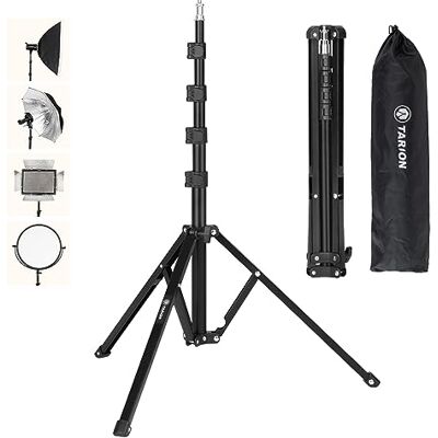 TARION Lampada Treppiede Alluminio Luce Treppiede Luce Treppiede Carico 8 kg per Studio Fotografia all'aperto Luce ad Anello Luce Flash con Borsa, Altezza Max. 180 cm TARION Lampada Treppiede Alluminio Luce Treppiede Luce Treppiede Carico 8 kg per Studio Fotografia all'aperto Luce ad Anello Luce Flash con Borsa, Altezza Max. 180 cm