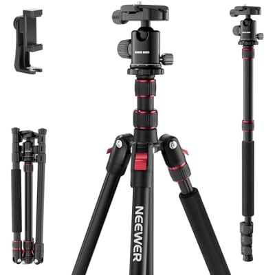 NEEWER BASICS Treppiede Monopiede per Fotocamera, 180cm Cavalletto da Viaggio Portatile in Alluminio per Telefono DSLR con Testa Sfera 360° Porta Cellulare Compatibile con iPhone per Foto Video, TP15 NEEWER BASICS Treppiede Monopiede per Fotocamera, 180cm Cavalletto da Viaggio Portatile in Alluminio per Telefono DSLR con Testa Sfera 360° Porta Cellulare Compatibile con iPhone per Foto Video, TP15
