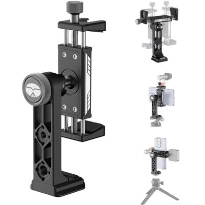 Sirui Supporto per treppiede in metallo con base per Arca, supporto treppiede a 360° per iPhone con 2 scarpe fredde, porte da 1/4" e 3/8", adattatore morsetto smartphone controllato da manopola Sirui Supporto per treppiede in metallo con base per Arca, supporto treppiede a 360° per iPhone con 2 scarpe fredde, porte da 1/4" e 3/8", adattatore morsetto smartphone controllato da manopola