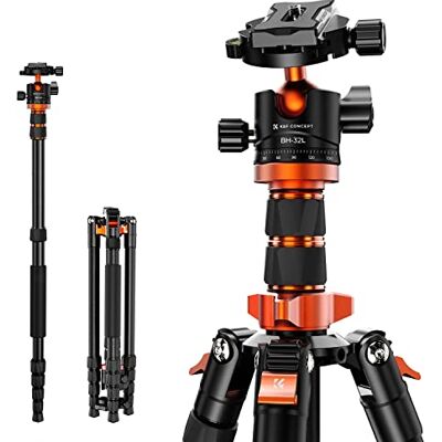 K&F CONCEPT Treppiede Fotocamera, 198cm Treppiede da Viaggio in Alluminio, Cavalletto Professionale Portatile Compatto Leggero per Canon Nikon Sony DSLR, Con 360° Testa a Sfera, Carico Massimo: 12KG K&F CONCEPT Treppiede Fotocamera, 198cm Treppiede da Viaggio in Alluminio, Cavalletto Professionale Portatile Compatto Leggero per Canon Nikon Sony DSLR, Con 360° Testa a Sfera, Carico Massimo: 12KG