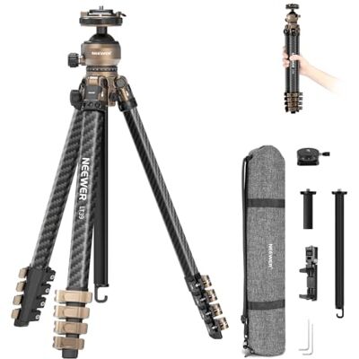 NEEWER LITETRIP Treppiede da Viaggio in Fibra Carbonio con Testa Sfera, Cavalletto Telefono Fotocamera DSLR da 158.4cm Compatibile con Piastre PD V3 iPhone, 2 Colonne Centrali, Max 10kg,LT39 NEEWER LITETRIP Treppiede da Viaggio in Fibra Carbonio con Testa Sfera, Cavalletto Telefono Fotocamera DSLR da 158.4cm Compatibile con Piastre PD V3 iPhone, 2 Colonne Centrali, Max 10kg,LT39