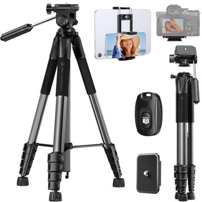 K&F CONCEPT Treppiede Fotocamera e Smartphone 190cm, Cavalletto Fotografico K&F CONCEPT Treppiede Fotocamera e Smartphone 190cm, Cavalletto Fotografico