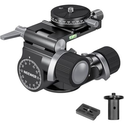 NEEWER Testa Treppiede a 2 Vie a Ingranaggi, Microregolazione Millimetrica, Testa Pan Incli in Lega Alluminio, Piastra QR Arca Panorama 360° Compatibile con Sony Canon Nikon DSLR Camera, Max 6kg, TH14 NEEWER Testa Treppiede a 2 Vie a Ingranaggi, Microregolazione Millimetrica, Testa Pan Incli in Lega Alluminio, Piastra QR Arca Panorama 360° Compatibile con Sony Canon Nikon DSLR Camera, Max 6kg, TH14