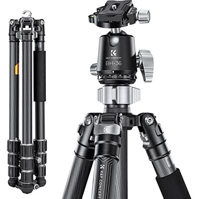 K&F CONCEPT Treppiede Fotocamera in Carbonio, Cavalletto Fotografico (X284C4+BH-36, 170cm/16kg/Carbonio) K&F CONCEPT Treppiede Fotocamera in Carbonio, Cavalletto Fotografico (X284C4+BH-36, 170cm/16kg/Carbonio)