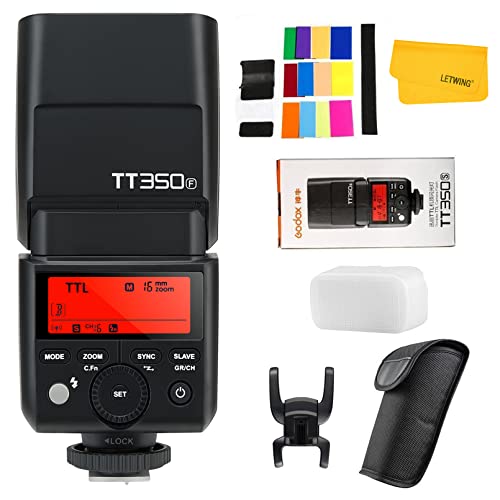 GODOX Fotocamera digitale Flash Speedlite  TT350F 2,4 G HSS 1/8000s TTL GN36, per fotocamere Fuji X-Pro2 X-T20 X-T2 X-Prol X-T10 X-El X-A3 X100T, ecc.