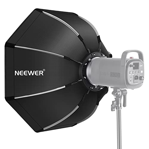 Neewer 65cm Softbox ottagonale a sgancio rapido, con supporto Bowens, borsa per il trasporto compatibile con  CB60 CB100 CB150 Vision 4 S101-300W/400W e luci per montaggio Bowens-SF-RPBO26