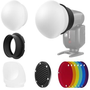 NEEWER Kit Accessori Flash con Diffusore in Silicone, Griglia, Riflettore, 6 Gel Colorati e 1 Anello Adattatore Magnetico Compatibile con Godox V1/V1 PRO Z1 Z2 Camera Speedlight Rotondo, CRS5 NEEWER Kit Accessori Flash con Diffusore in Silicone, Griglia, Riflettore, 6 Gel Colorati e 1 Anello Adattatore Magnetico Compatibile con Godox V1/V1 PRO Z1 Z2 Camera Speedlight Rotondo, CRS5